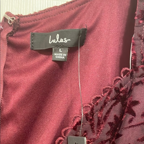 Lulu's Deep Red Floral Mini Dress - Picture 2 of 4